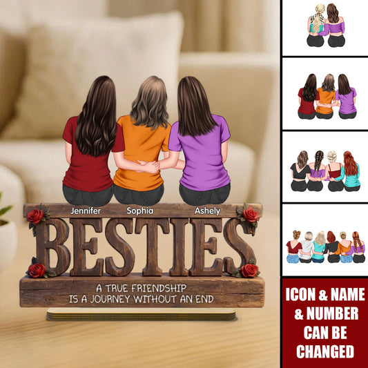 Custom Best Friends Wooden Plaque for Best Friends with personalized design details for meaningful gifting