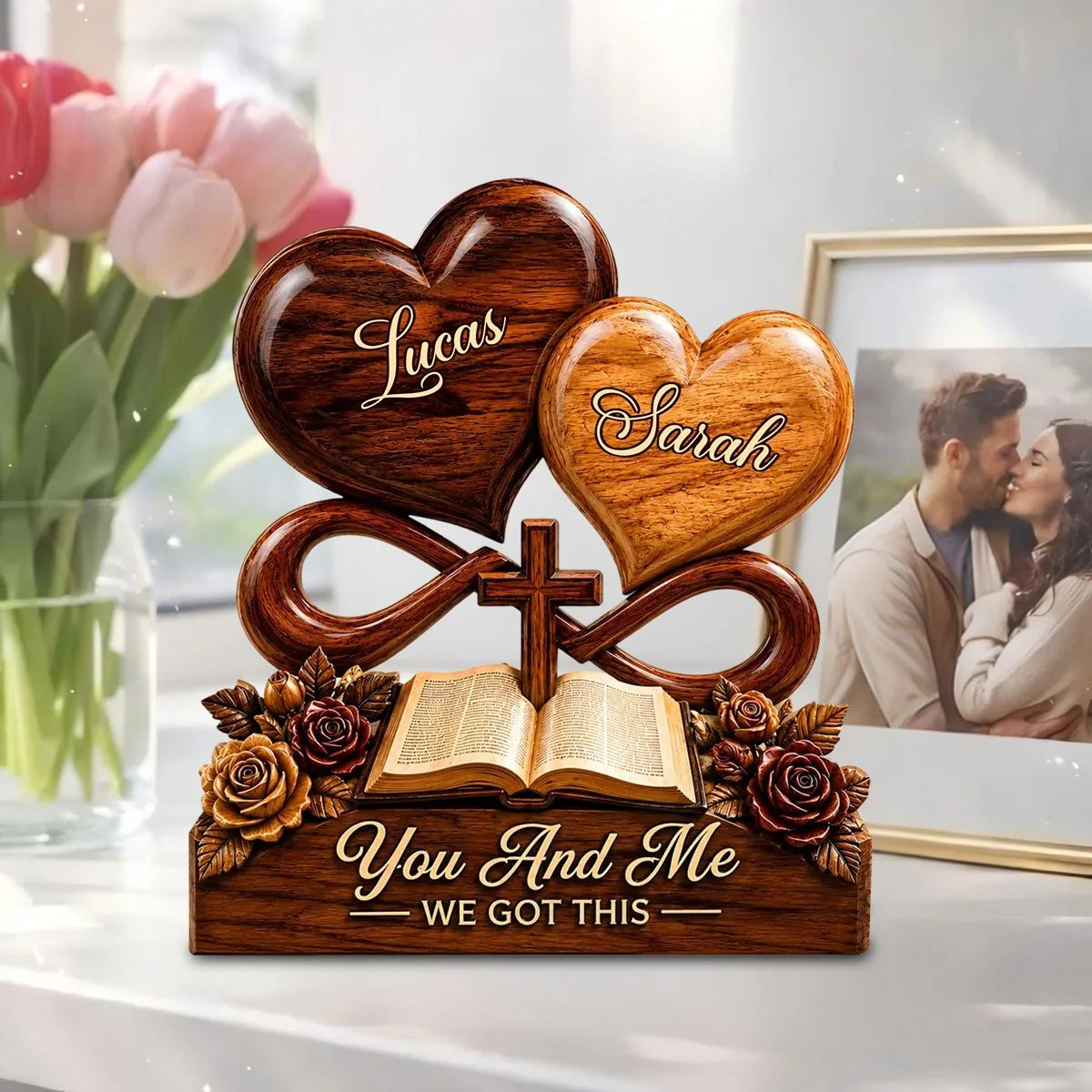 "You And Me We Got This" Personalized Wooden Block - Custom Couples Anniversary Gift
