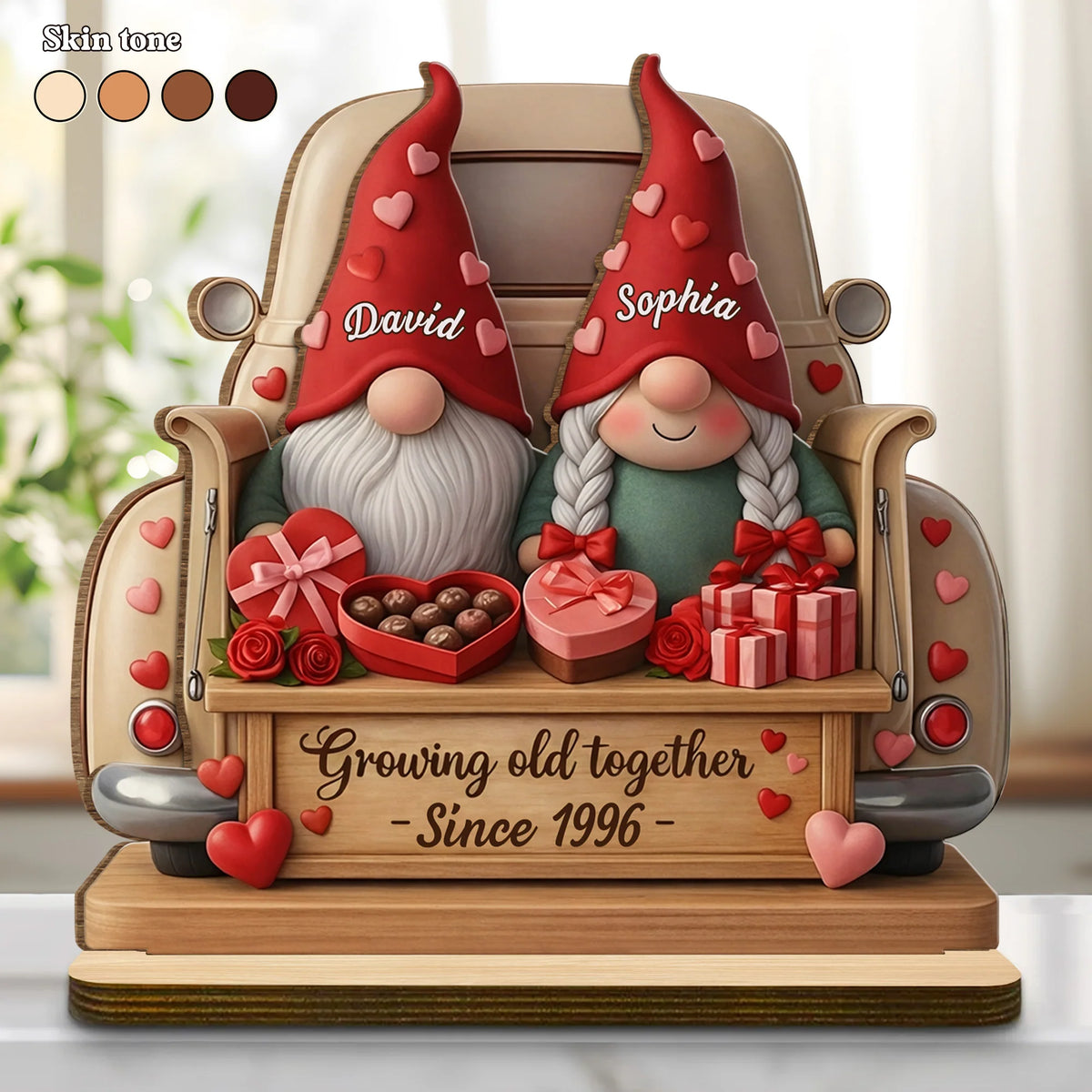 Growing Old Together With Gnomes, Hearts, And Roses
