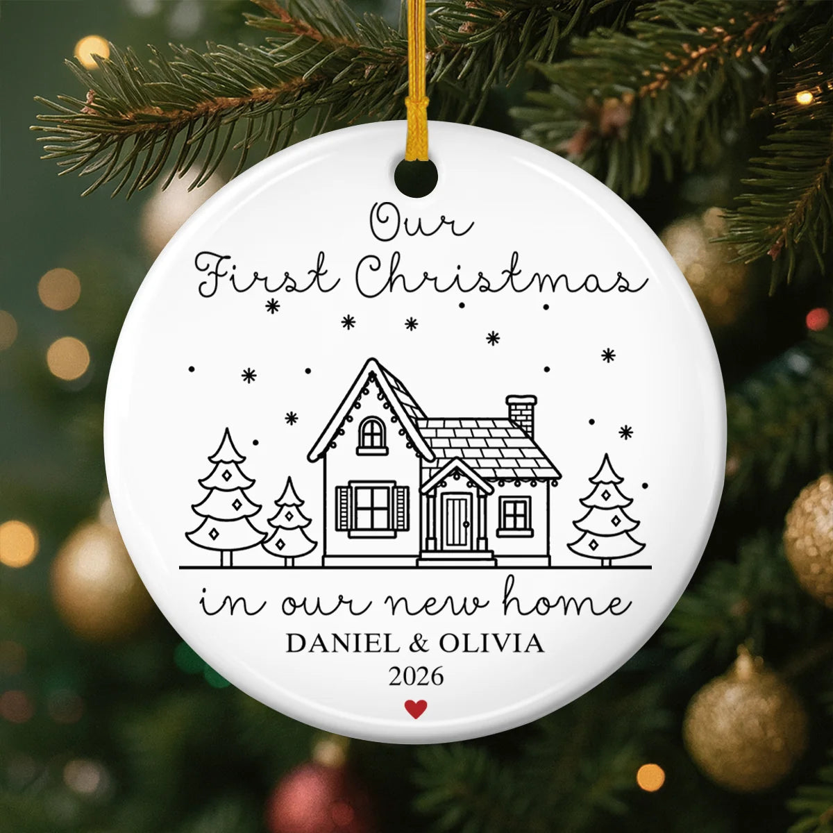Our First Christmas In Our New Home - Personalized Ceramic Ornament Gift for Couples