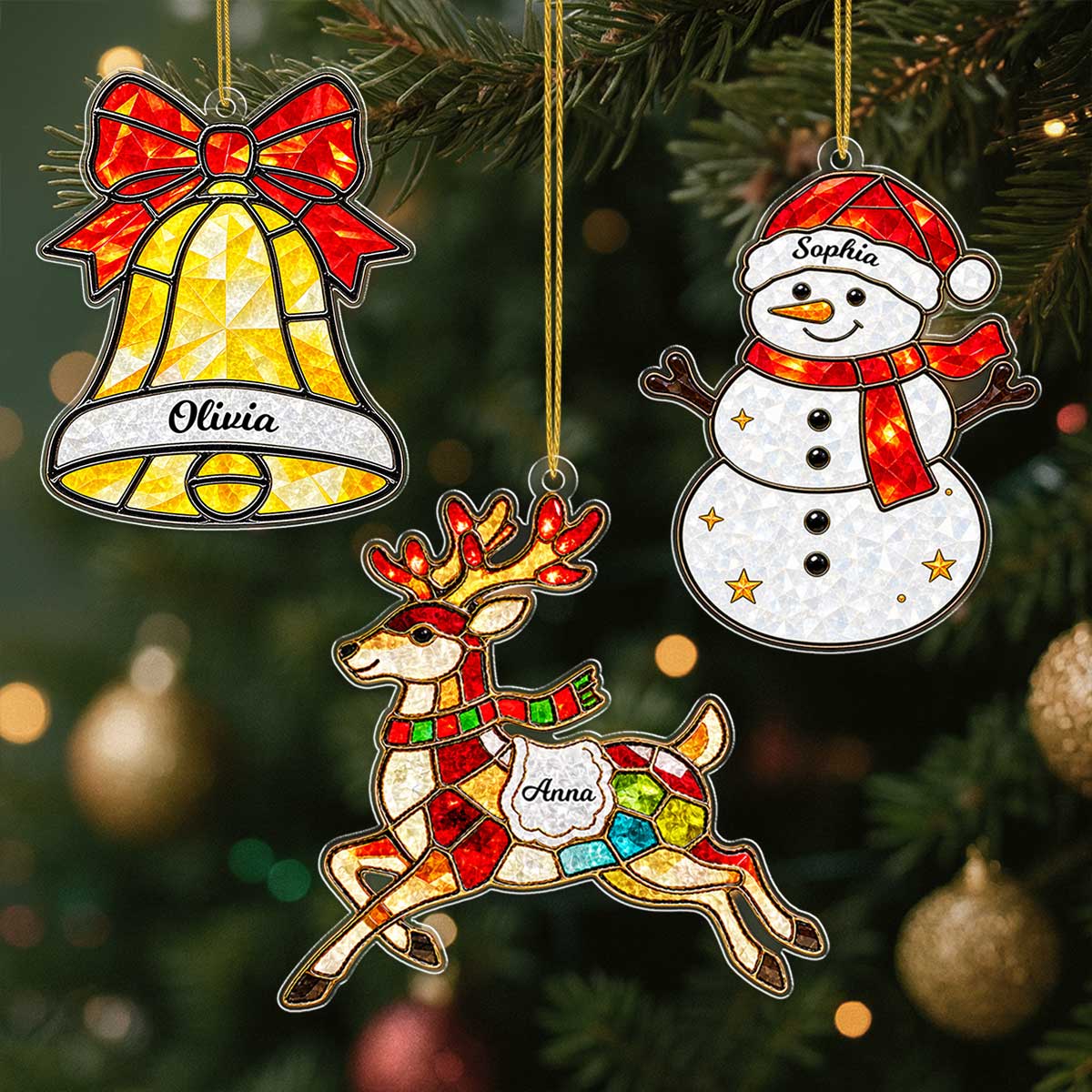 Custom Name Christmas Character Acrylic Ornament - Personalized Holiday Keepsake for Family
