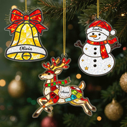 Custom Name Christmas Character Acrylic Ornament - Personalized Holiday Keepsake for Family