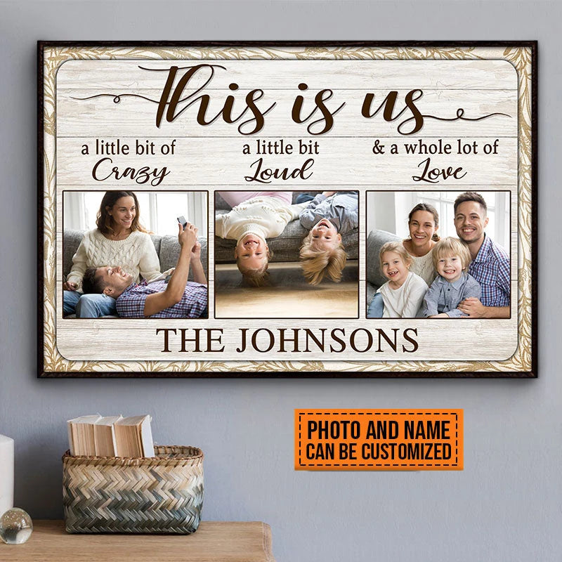 This Is Us Personalized Family Photo Canvas / Poster - Custom Couple Name Wall Art