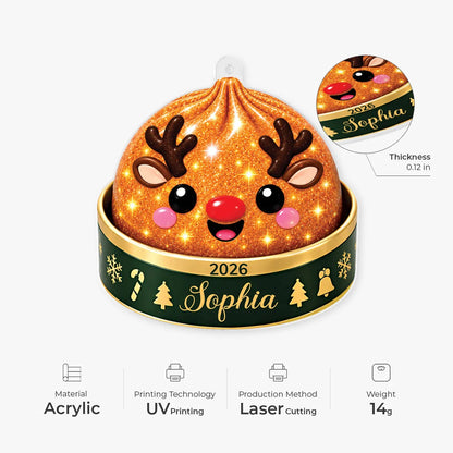 Custom Dumpling Name Acrylic Ornament - Personalized Cute Holiday Keepsake Gift for Family and Kids