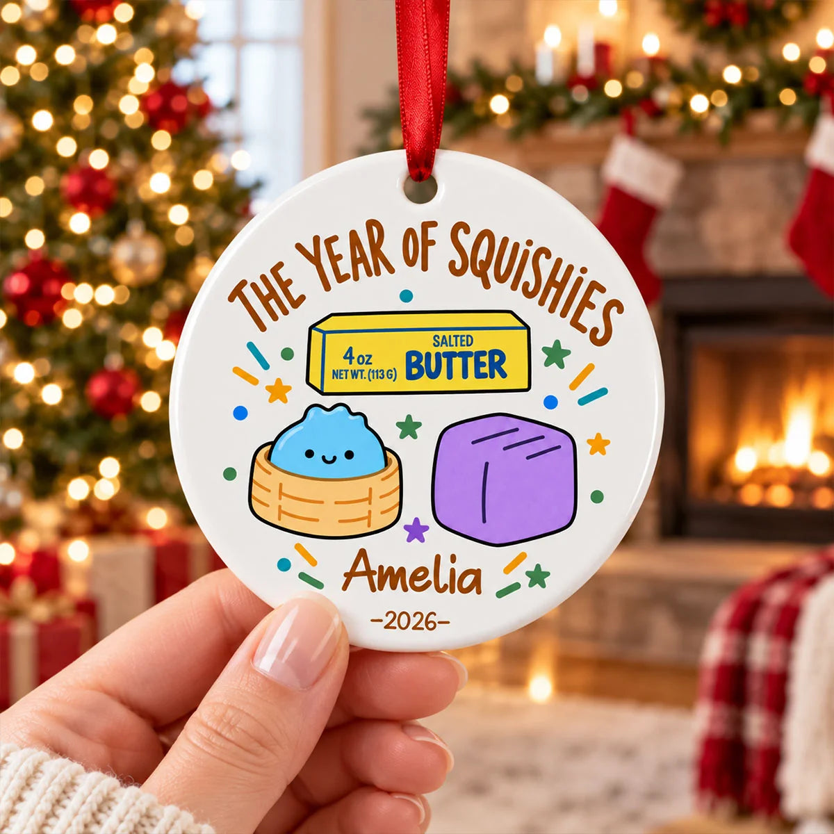 The Year of Squishies Personalized Ceramic Ornament - Kids Christmas Tree Keepsake
