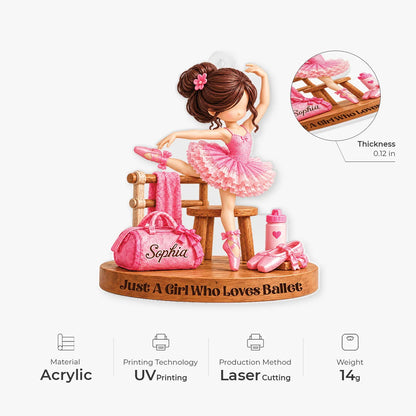 Just A Girl Who Loves Ballet Personalized Acrylic Ornament - Custom Ballet Christmas Gift for Girls