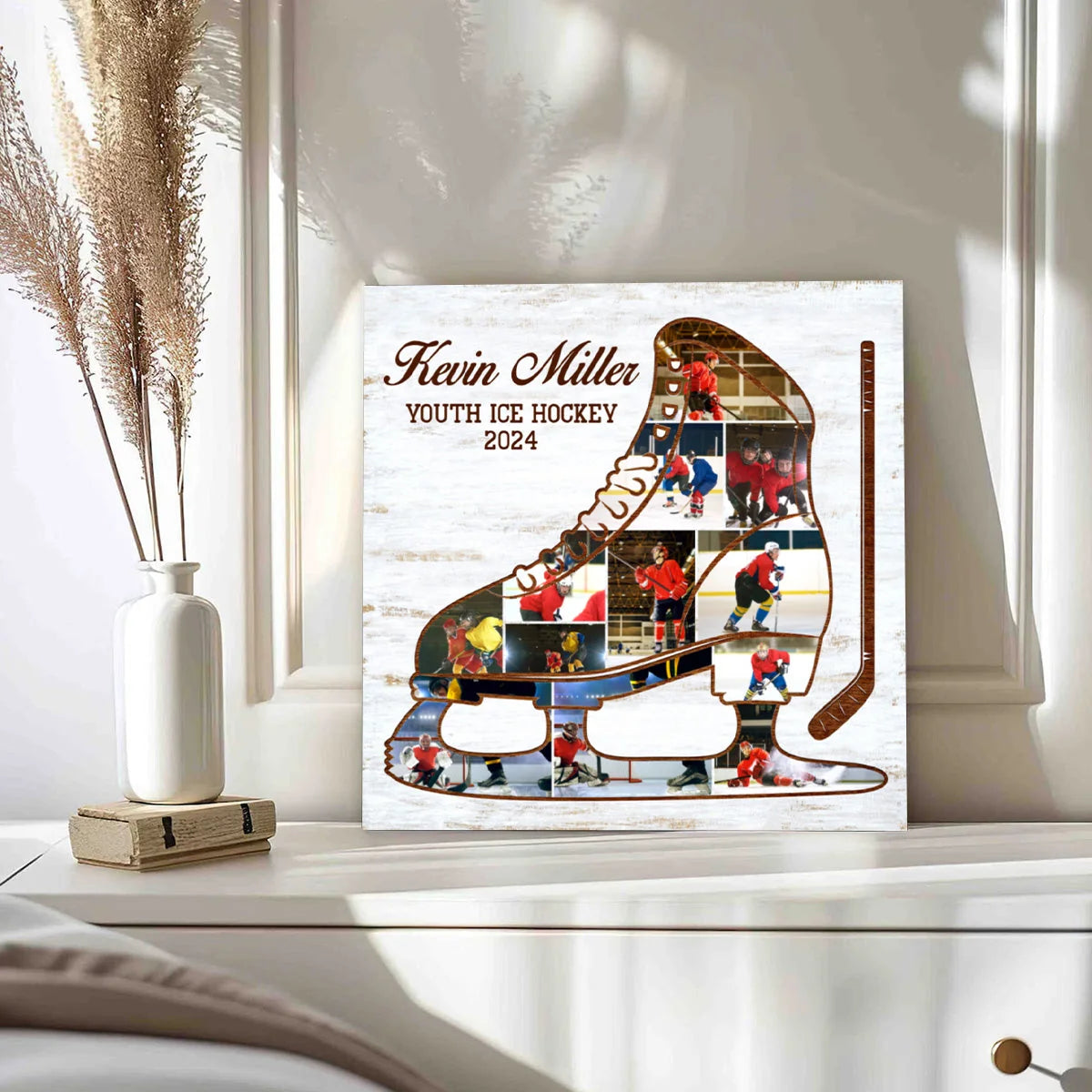 Canvas / Poster material and size view - Personalized Ice Hockey Canvas Poster