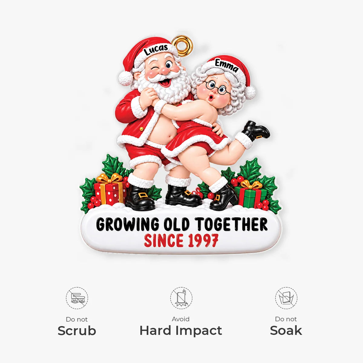 Growing Old Together Personalized Acrylic Ornament - Funny Christmas Keepsake Gift for Couples