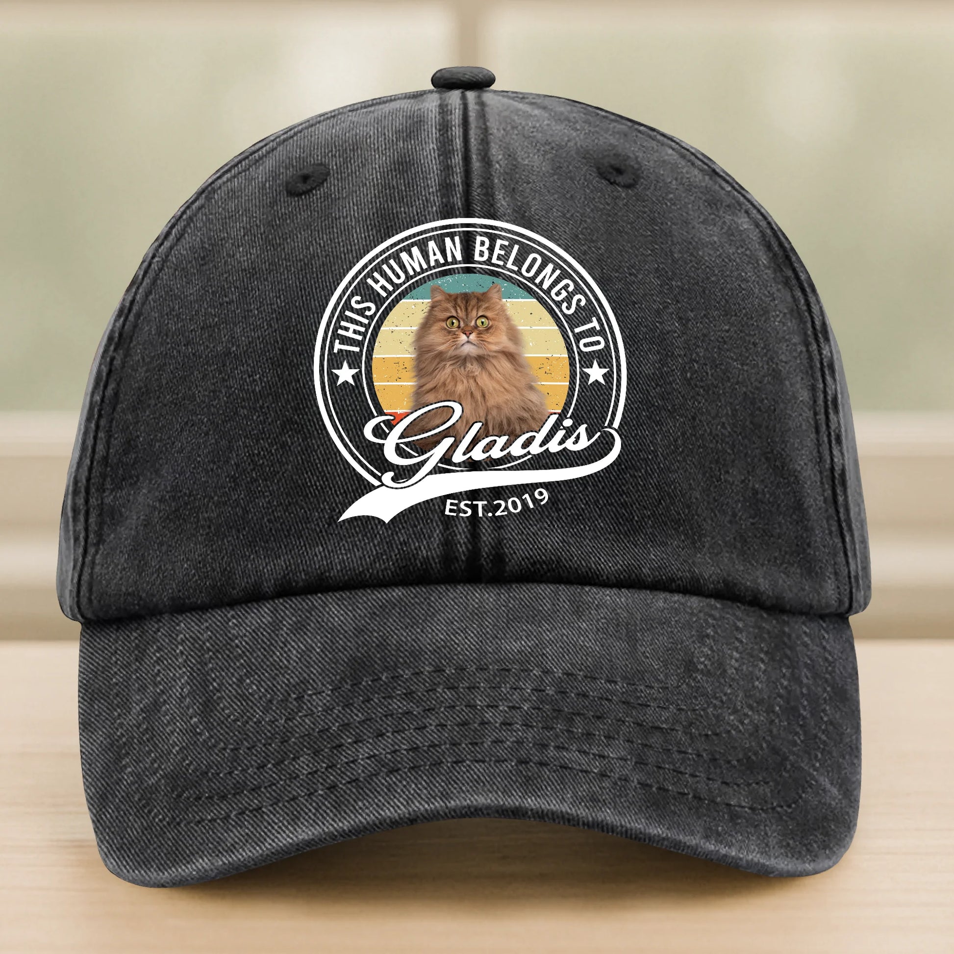 Custom Pet Photo Denim Hat for Mom with personalized design details for meaningful gifting image 10