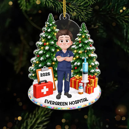 Personalized Nurse Acrylic Ornament - Custom Christmas Tree Keepsake