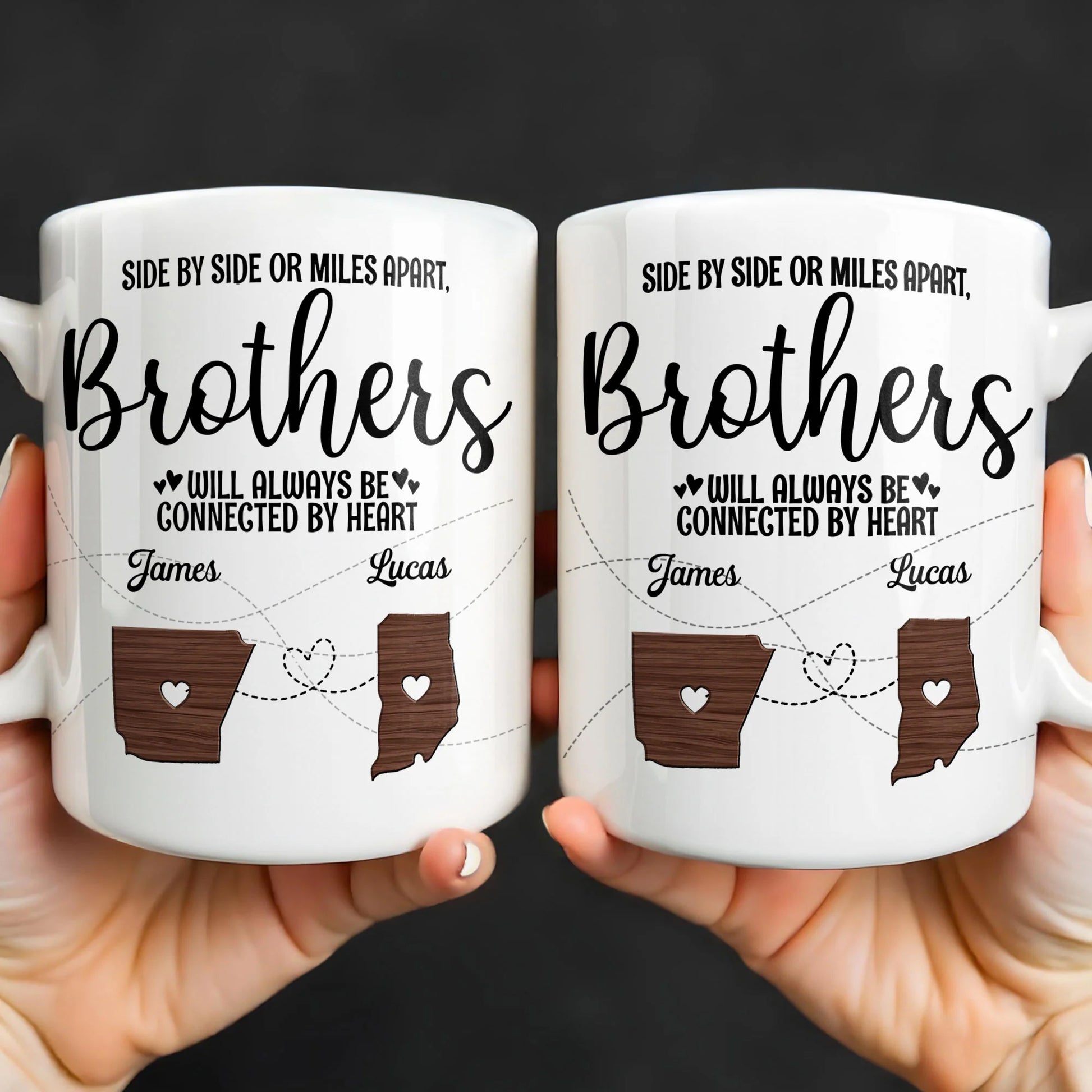 Mug material and size view - Personalized Brother State Mug