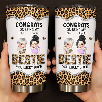Tumbler material and size view - Personalized Bestie Tumbler