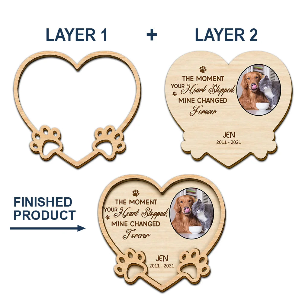 You Left Paw Prints On My Heart - Personalized Pet Memorial Car Visor Clip for Dog & Cat Lovers