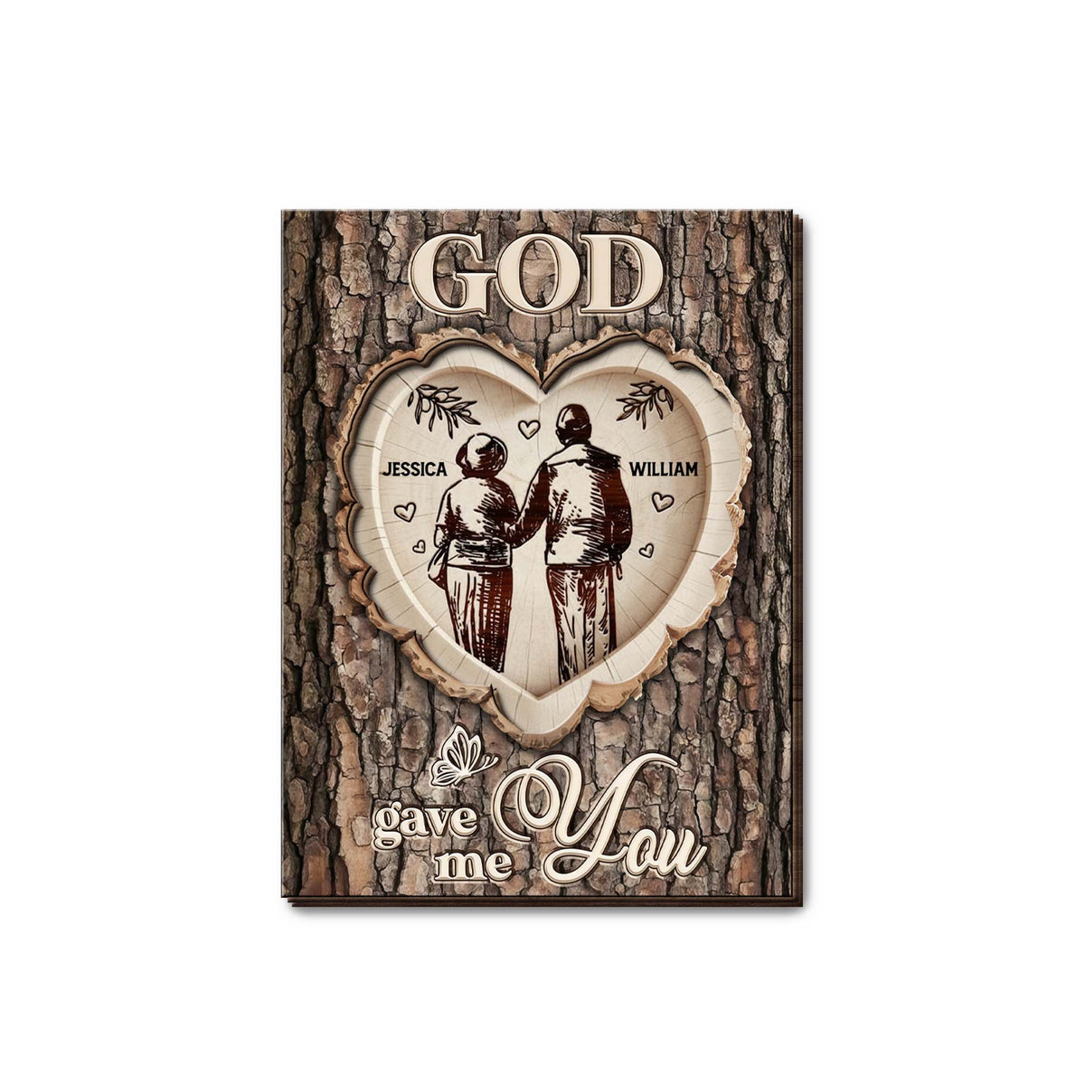 God Gave Me You With Couple Hearts Design