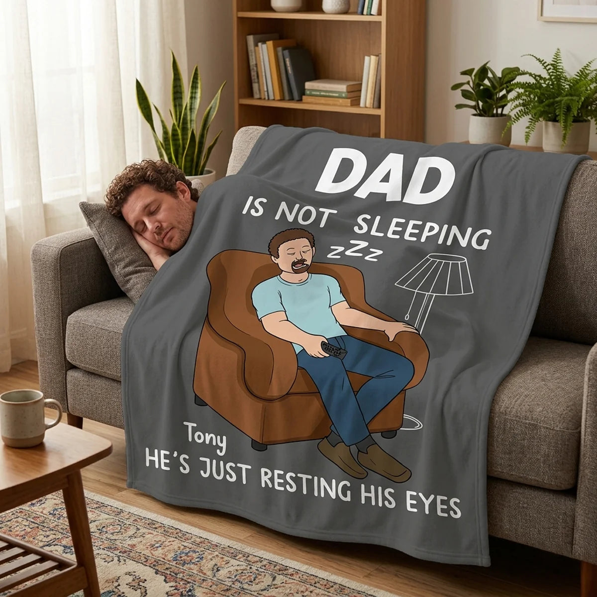 Blanket material and size view - Personalized Grandpa Blanket