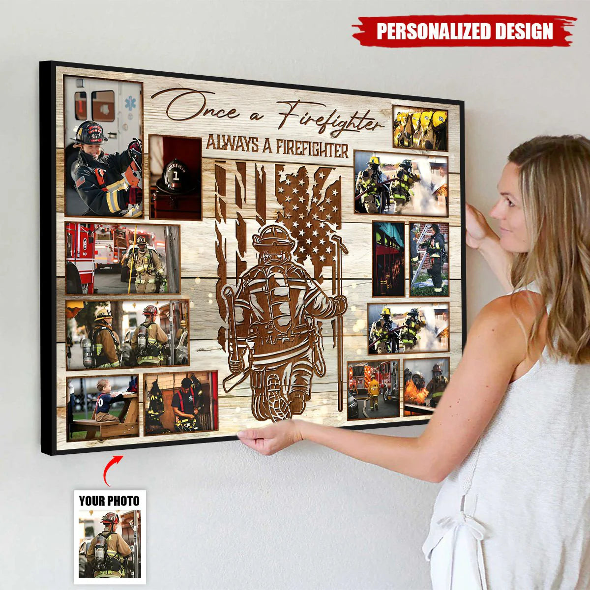 Custom Firefighter Canvas personalization view for Dad