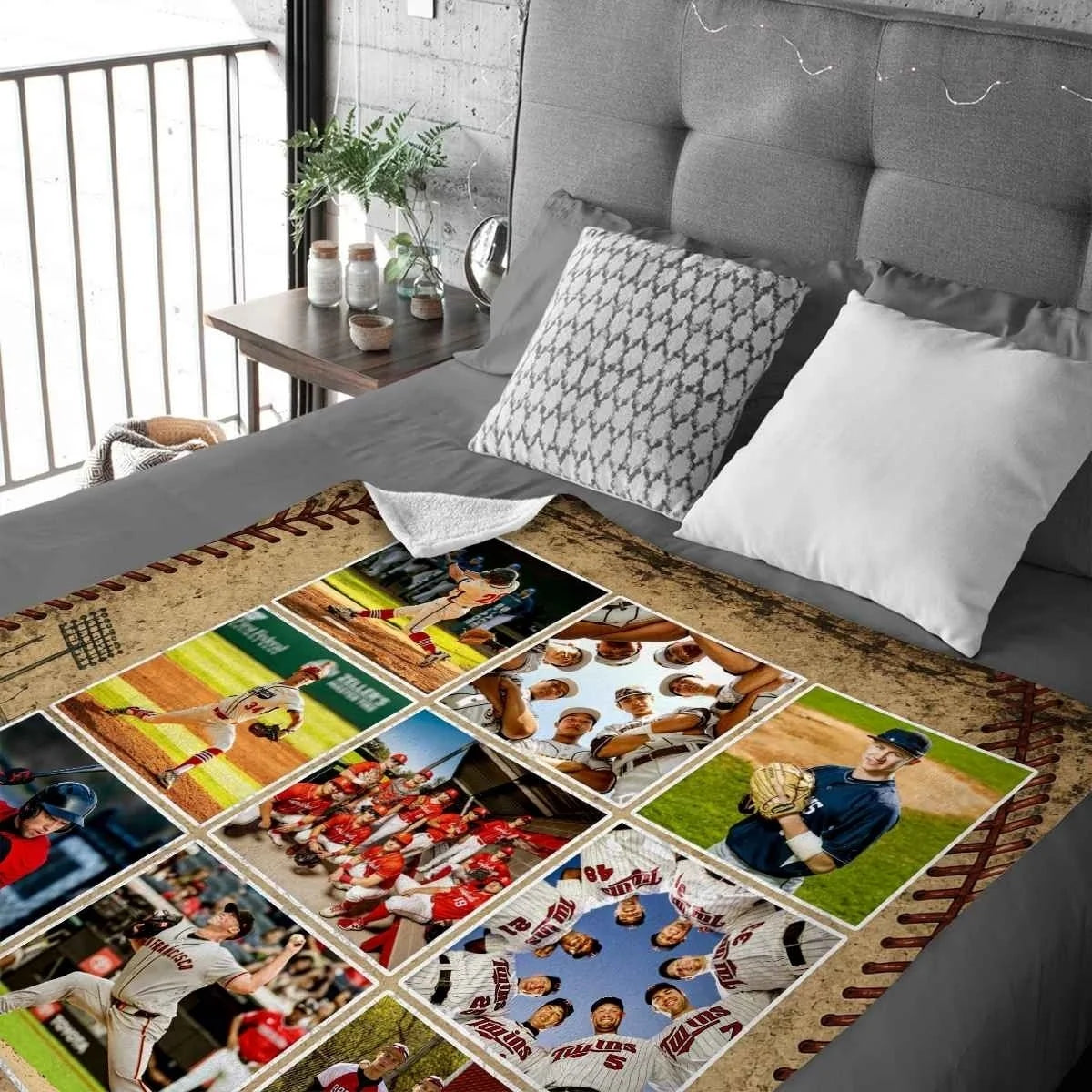 Good Times & Great Games Personalized Baseball Photo Blanket - Custom Gift for Son & Senior Players
