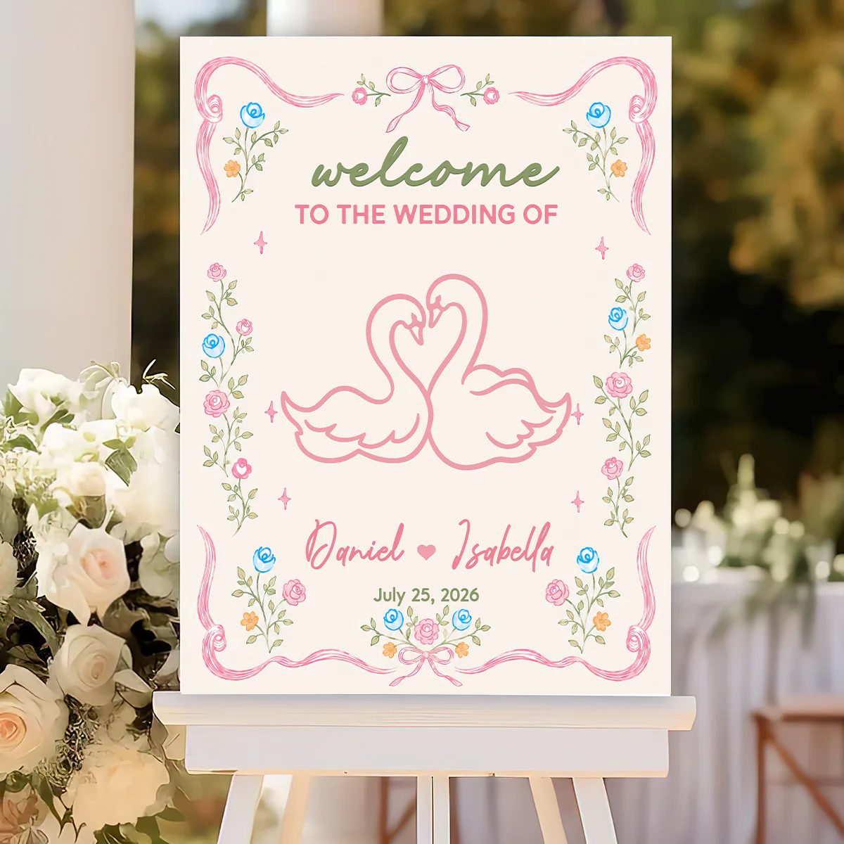 Custom Wedding Welcome Sign personalization view for Couples