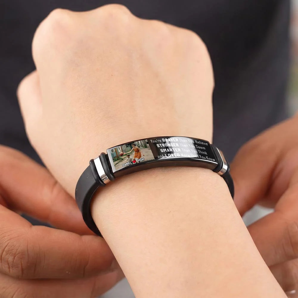 Custom Photo Bracelet For Son for Son/Grandson with personalized design details for meaningful gifting image 9