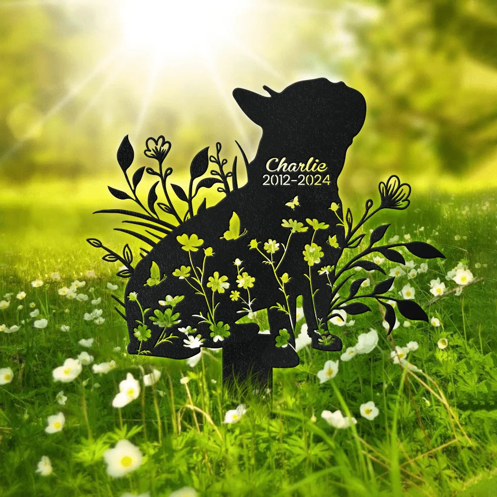 PRINTS10 Custom Floral Dog Memorial Garden Stake TH10 891687