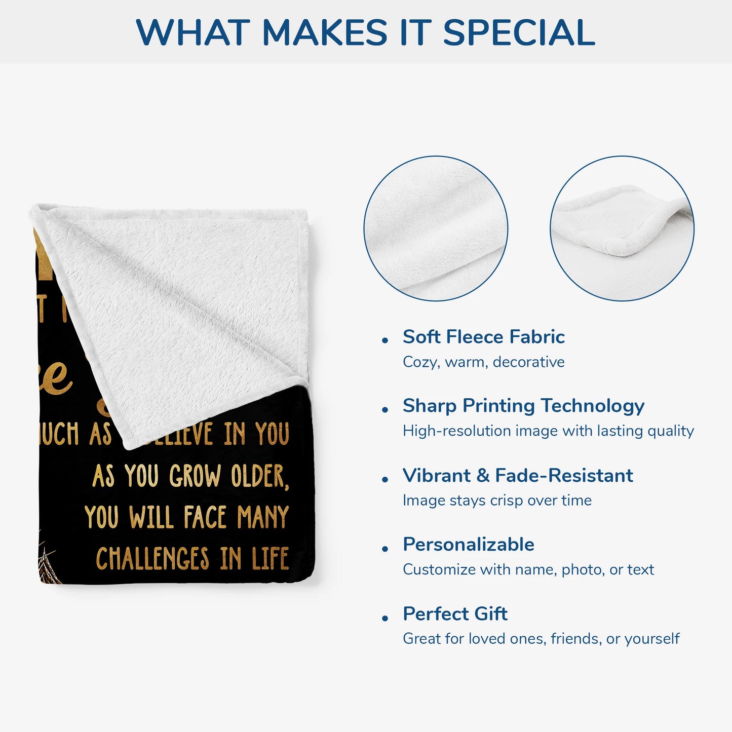 Just Do Your Best Personalized Blanket - Custom Gift for Son/Daughter