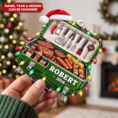 Grill Master Personalized BBQ Smoker Ornament - Custom Christmas Keepsake Gift for Husband