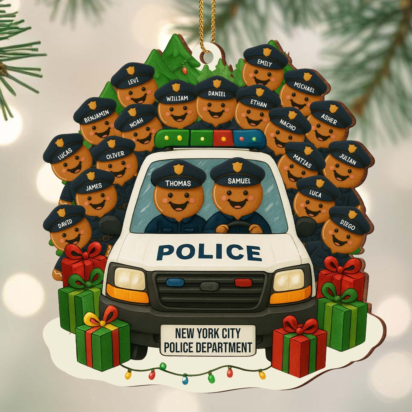 Personalized Police Ornament personalization view for Family