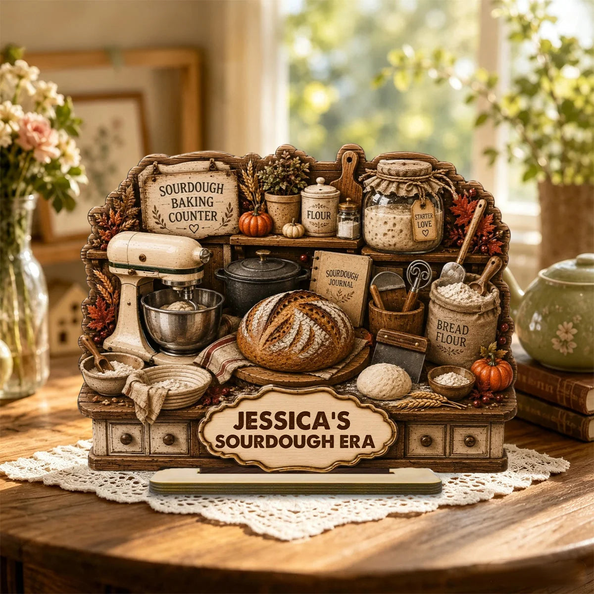 Personalized Sourdough Era Wooden Plaque - Custom Sourdough Baking Counter Gift for Home Bakers