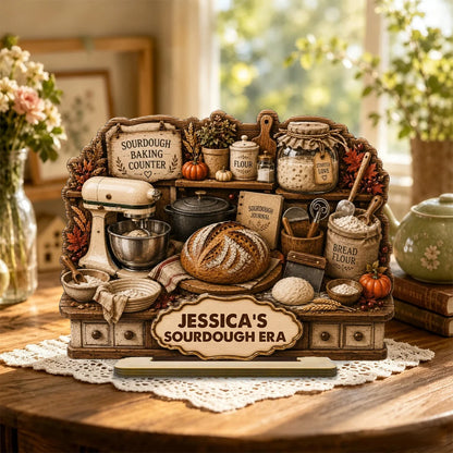 Personalized Sourdough Era Wooden Plaque - Custom Sourdough Baking Counter Gift for Home Bakers
