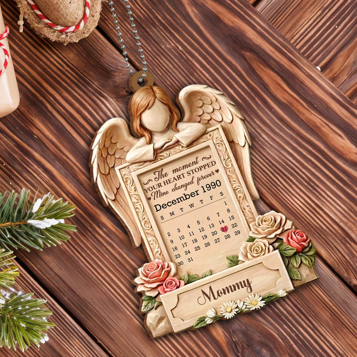 The Moment Your Heart Stopped, Angel and Roses Ornament
