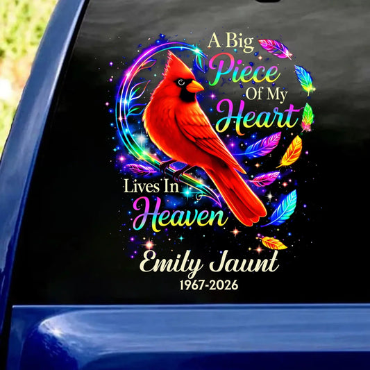 Personalized Cardinal Memorial Decal for Wife with personalized design details for meaningful gifting