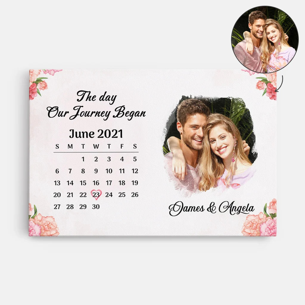The Day Our Journey Began Personalized Canvas / Poster - Anniversary Gift for Couples