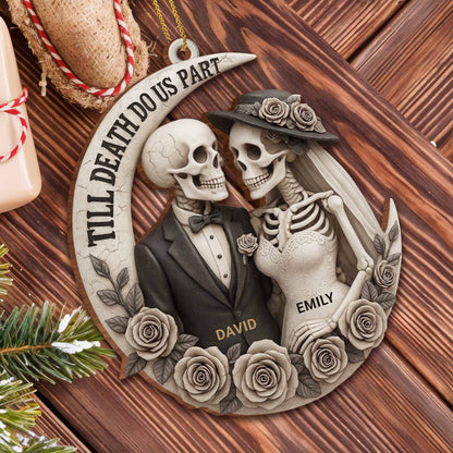 Personalized Till Death Do Us Part Skeleton Ornament personalization view for Couples