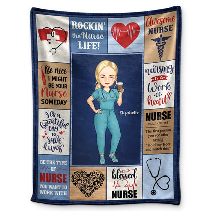 Personalized Nurse Blanket for Nurse with personalized design details for meaningful gifting