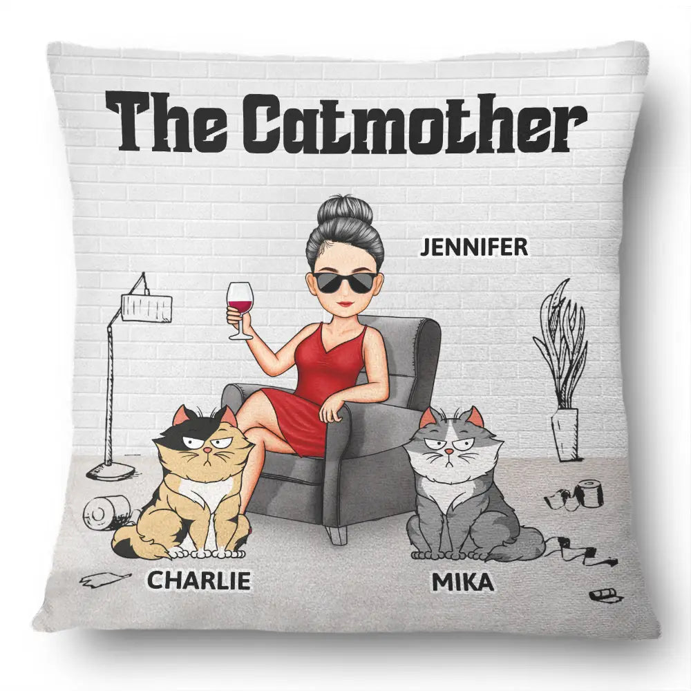 Funny,Cat Mom,Cat Lovers - The Catmother - Personalized Pillow