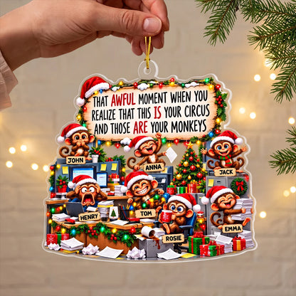 Funny Coworker Bulk Gifts - Monkey Circus, Gag Gifts For Team - Personalized Ornament 833d28c9-704f-4498-9383-8b86dca69595-3.png