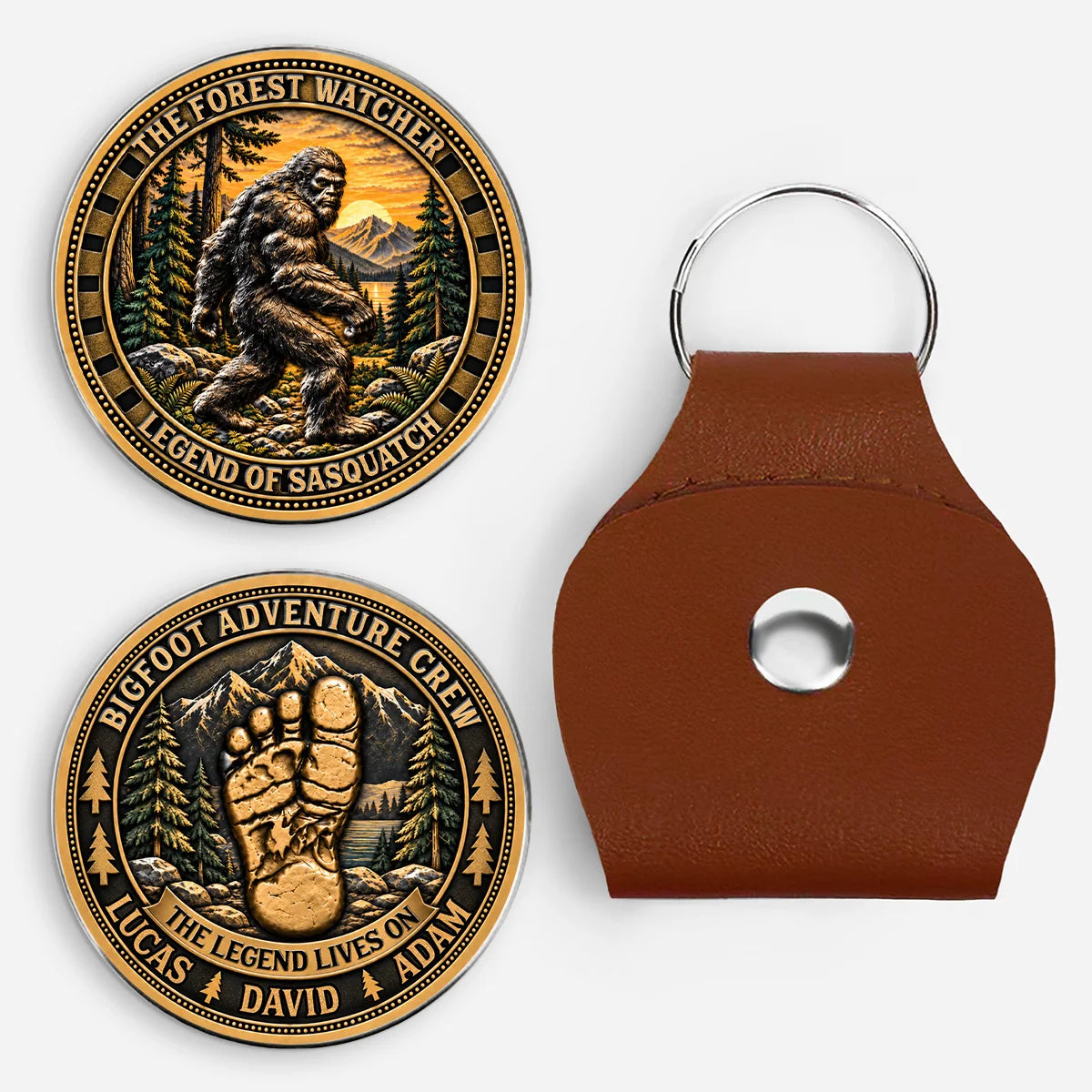 Bigfoot Adventure Crew Personalized Pocket Hug - Custom Sasquatch Camping Gift for Best Friends & Brothers