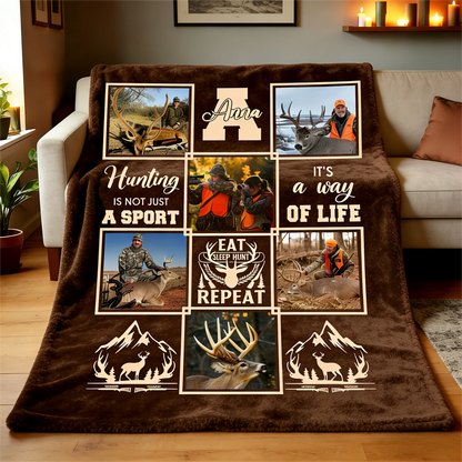 Personalized Deer Hunting Blanket personalization view for Dad