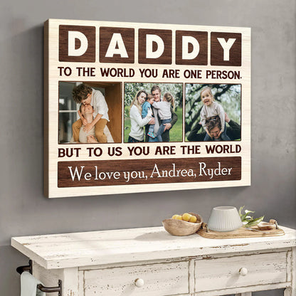 Custom Father's Day Photo Canvas personalization view for Dad