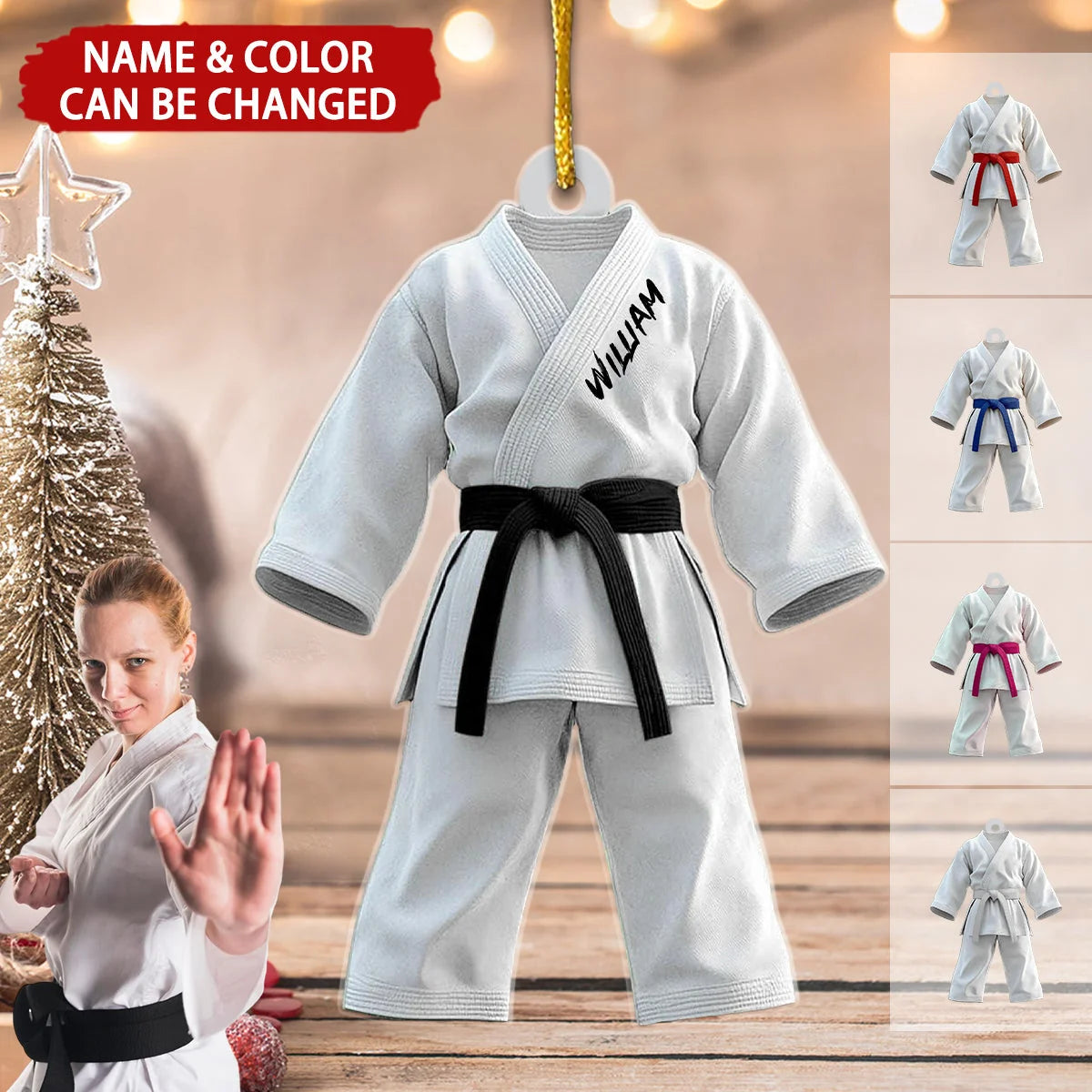 Personalized Karate Uniform Ornament - Custom Martial Arts Keepsake for Karate Lovers