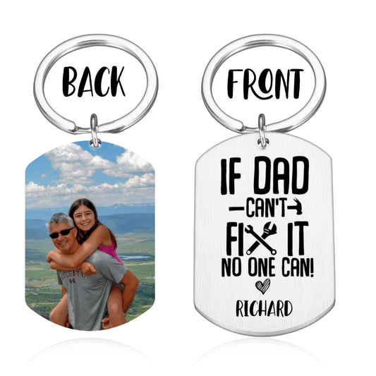 Custom Photo Keychain For Dad for Dad with personalized design details for meaningful gifting