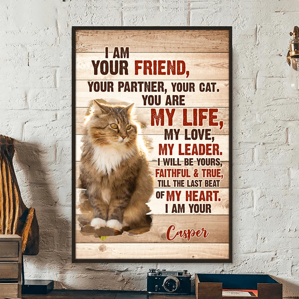 PRINTS10 Custom Cat Photo I am Your Cat Poster Canvas Picture Frame Gift For Cat Lovers CH07 895200