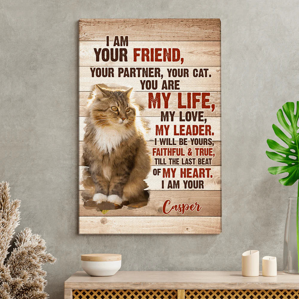 PRINTS10 Custom Cat Photo I am Your Cat Poster Canvas Picture Frame Gift For Cat Lovers CH07 895200 Canvas / 8 x 12 inch