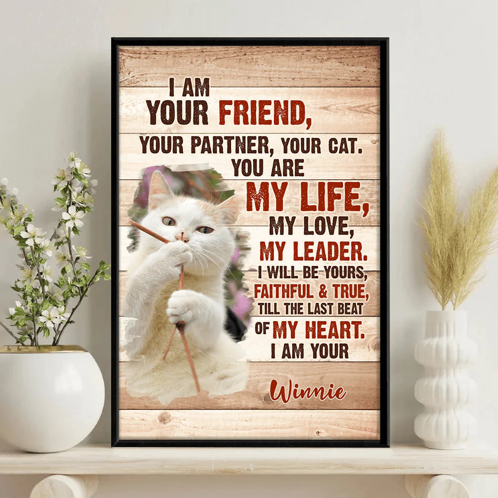 PRINTS10 Custom Cat Photo I am Your Cat Poster Canvas Picture Frame Gift For Cat Lovers CH07 895200 Poster / 12 x 18