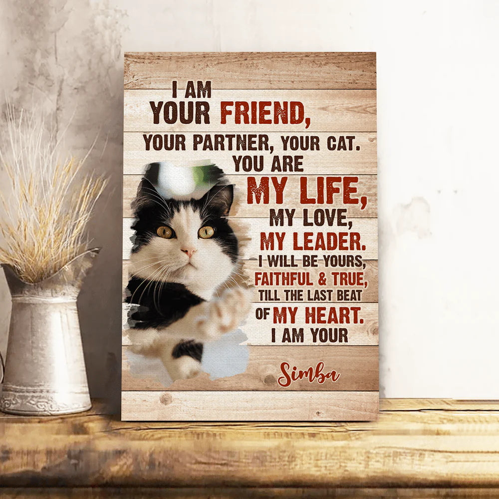 PRINTS10 Custom Cat Photo I am Your Cat Poster Canvas Picture Frame Gift For Cat Lovers CH07 895200