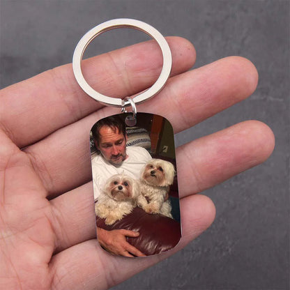 Personalized Dog Dad Photo Keychain with custom picture and names for Father's Day gift image 7