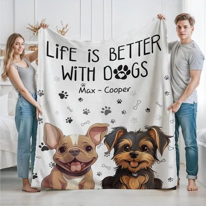 PRINTS10 Life Is Better With Dog Blanket For Dog Lover TH10 892435