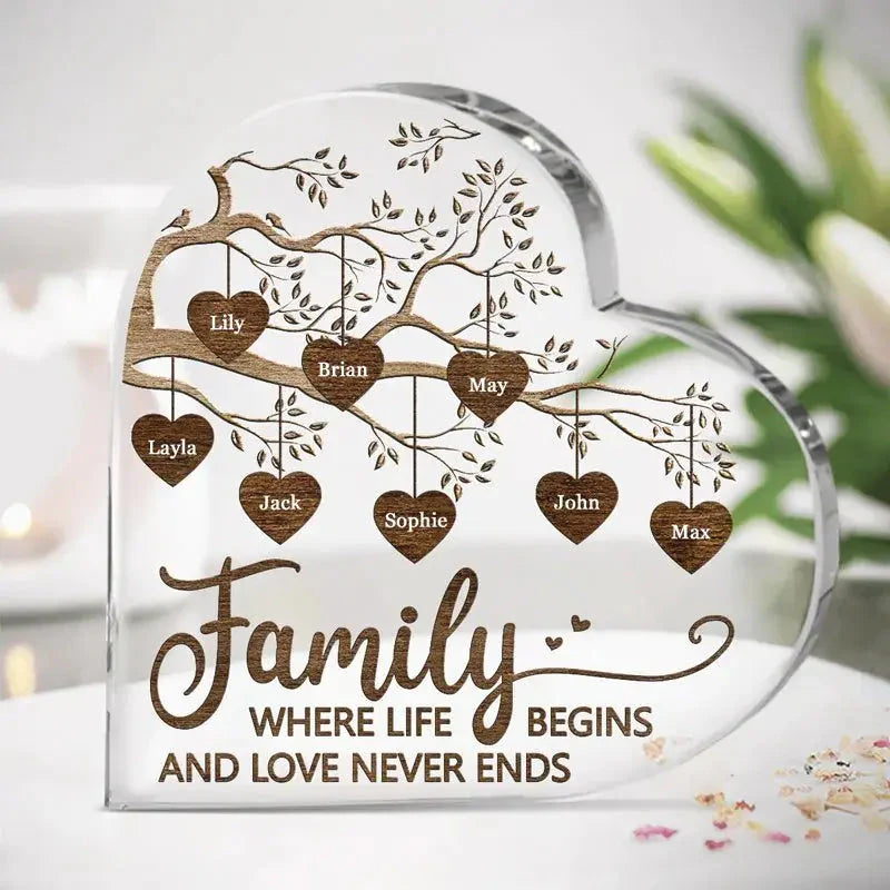 Family - Grandchildren The Greatest Blessing - Personalized Heart Shape Acrylic - Personalized Heart Shaped Acrylic (AQ) Acrylic Plaque PRINTS10