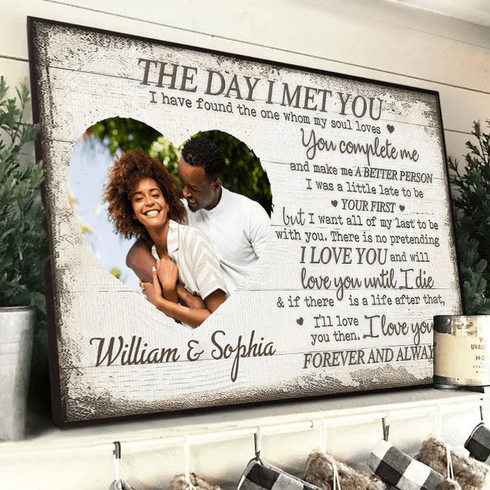 Black Couple The Day I Met You - Personalized Horizontal Poster - Valentine Gift For Black Couples, Husband Wife, Black Women, Black Men - PRINTS10 Store
