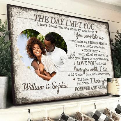 Black Couple The Day I Met You - Personalized Horizontal Poster - Valentine Gift For Black Couples, Husband Wife, Black Women, Black Men - PRINTS10 Store